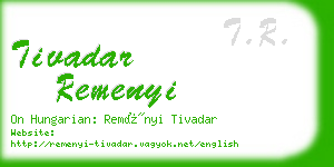 tivadar remenyi business card